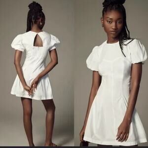 Anthro Maeve Puff-Sleeve Dress